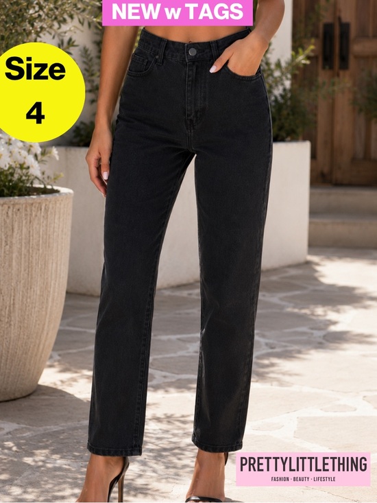 PrettyLittleThing Denim - NEW w TAGS 🏷️ PRETTYLITTLETHING Classic Straight Leg Jeans (Tall Fit: Size 4)
